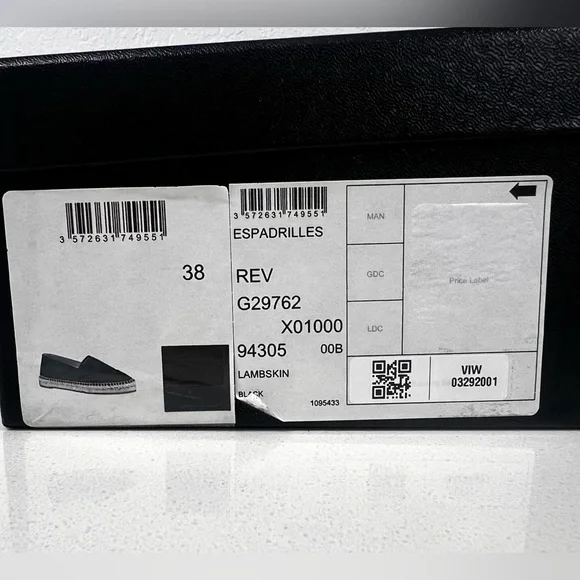 CHANEL Black Lambskin Leather Espadrilles Size 38 - Picture 7 of 7